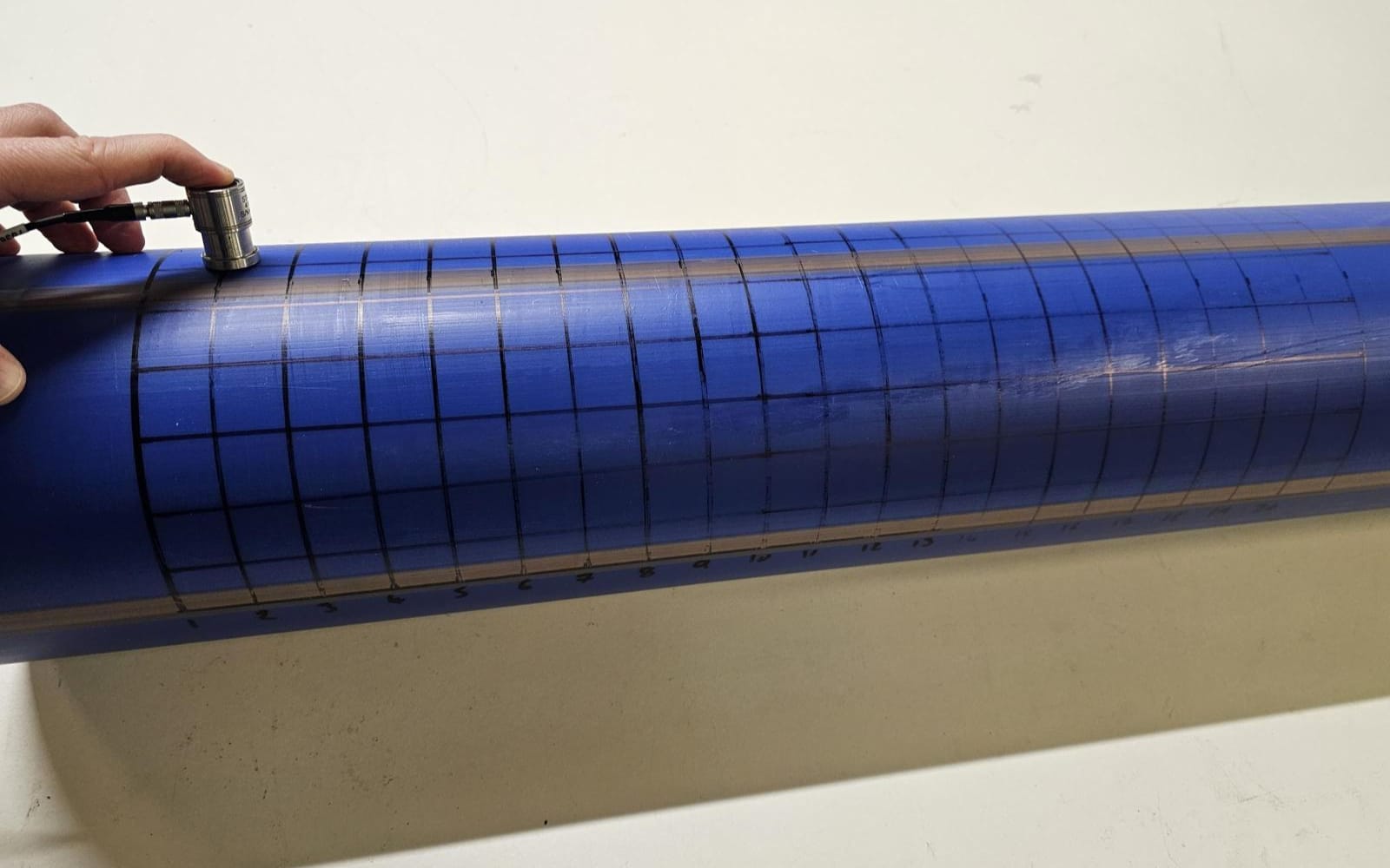Fig. 2 - Inspection grid layout on a pipe