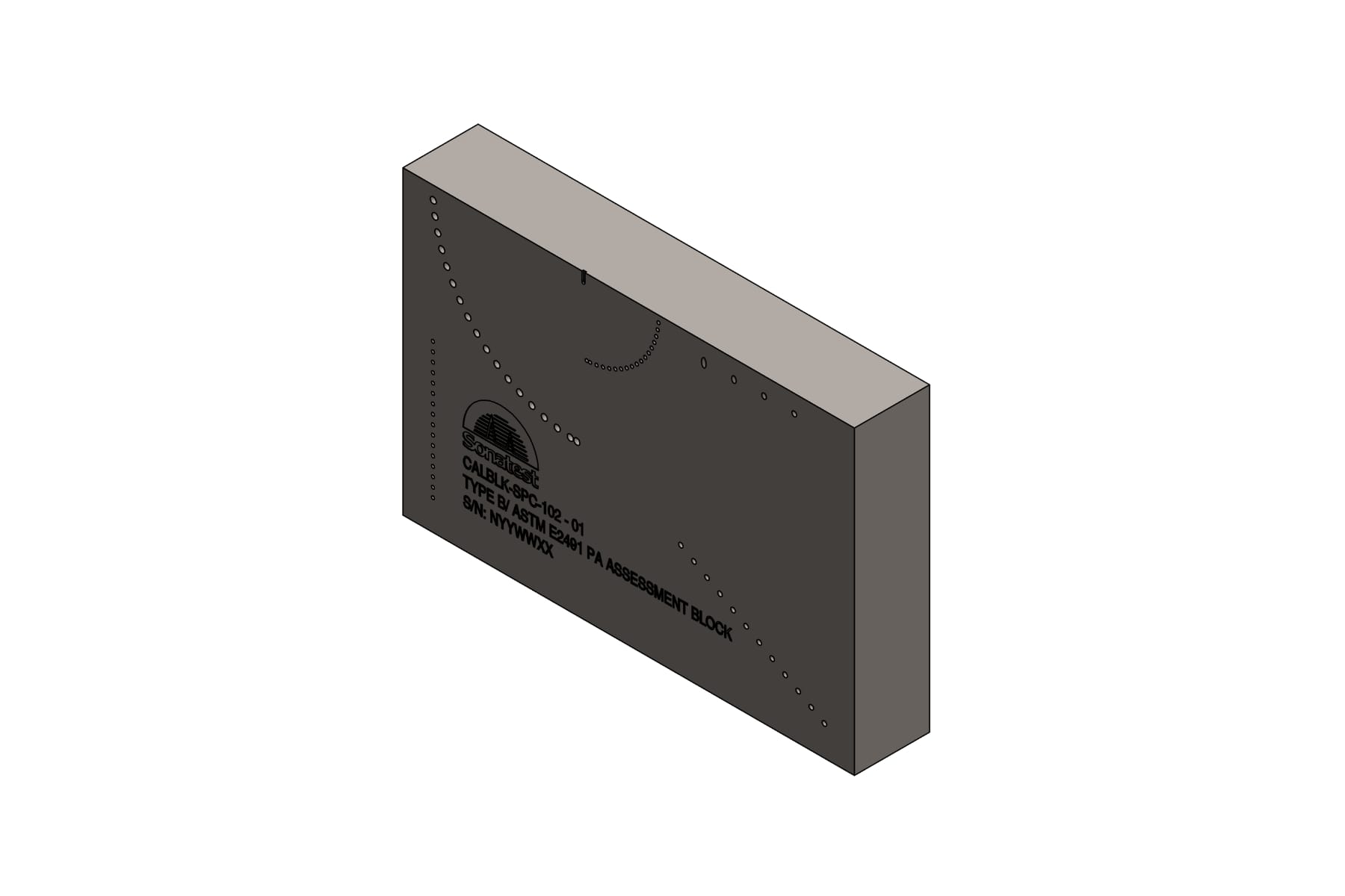 Type B / ASTM E2491 Phased Array Block :: Sonatest