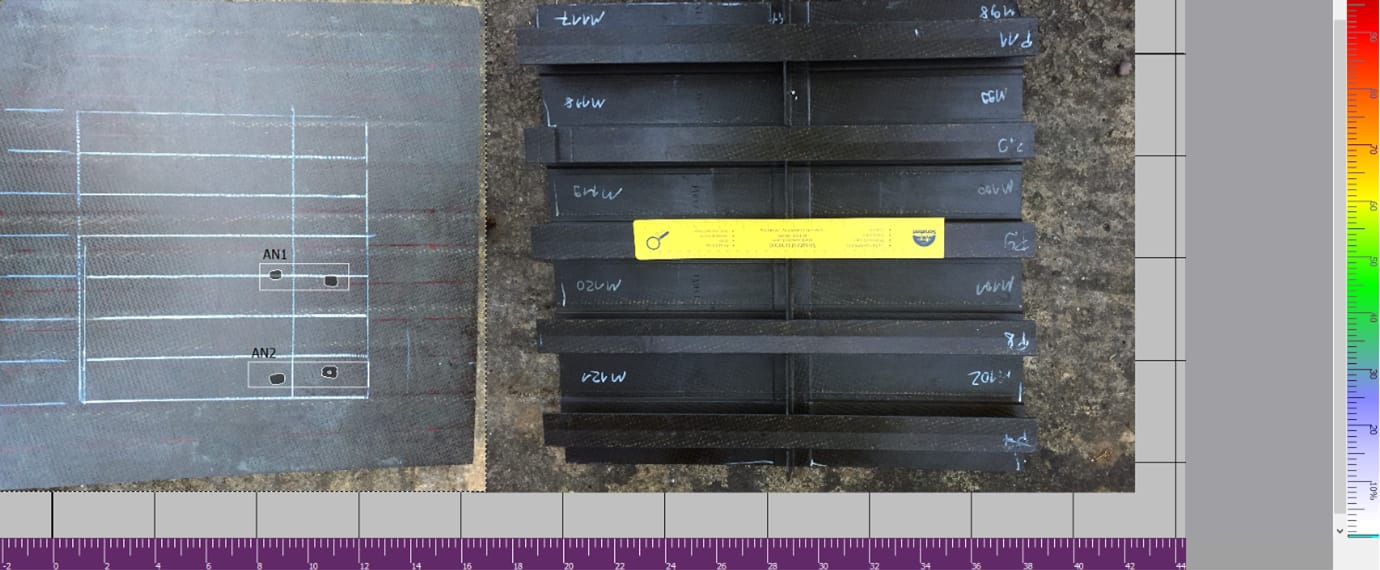 Stiffener Part Example - Embedded photo in UTmap