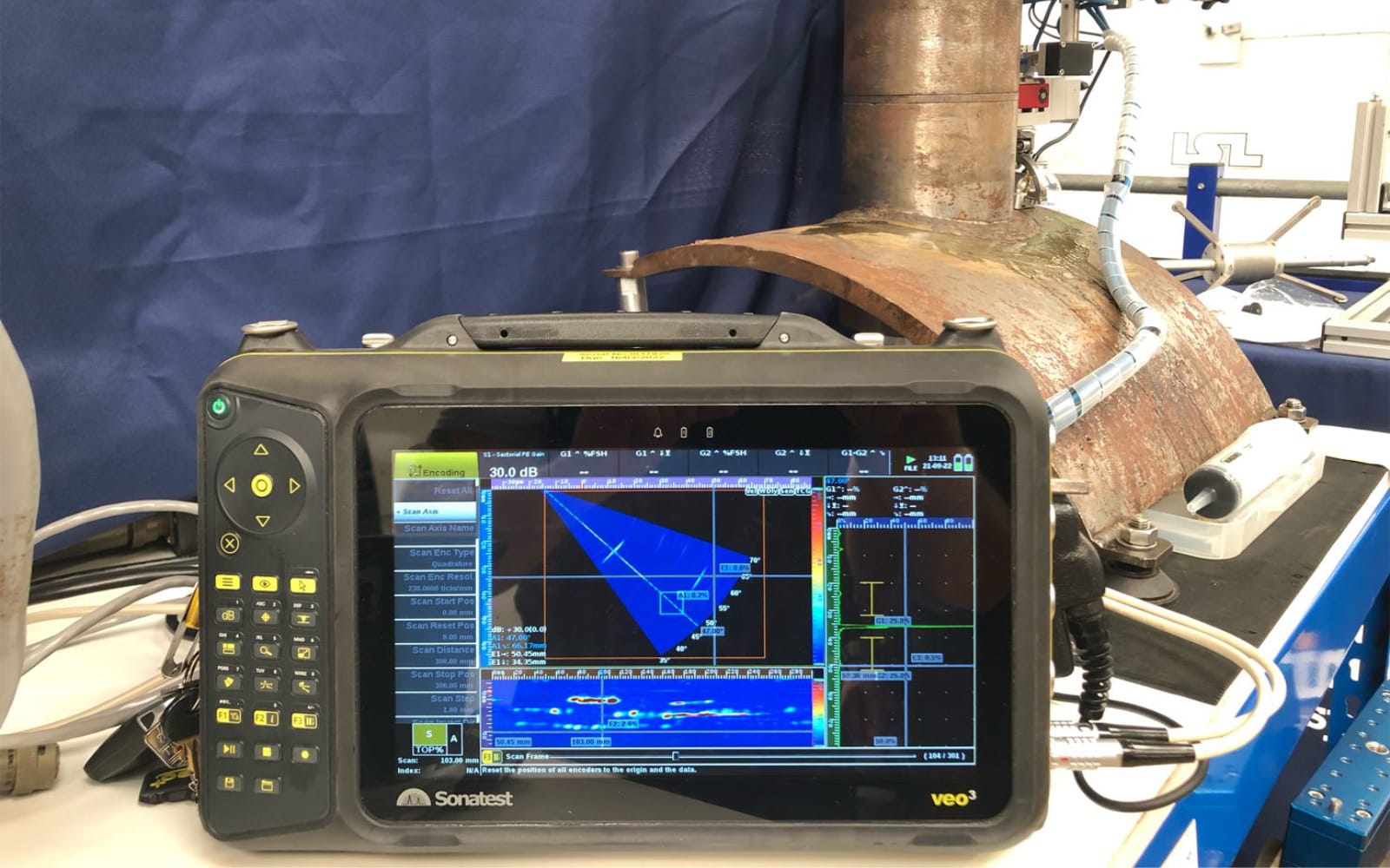 Figure 5 - VEO3 phased array scan utilizing the Phoenix ISL NozzleScan