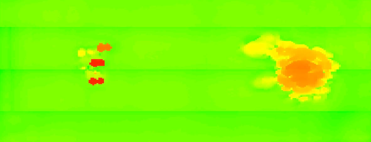 Fig. 4 - Corrosion map using Phased Array UT